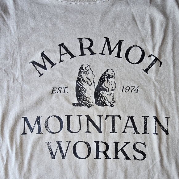Marmot Tan Short Sleeve Tee Shirt XL (T28) - Picture 4 of 10